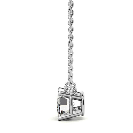 2.00 CTW AGI Certified Lab-Grown Emerald-Cut Diamond Solitaire Pendant in Choice of 14K White or Yellow Gold
