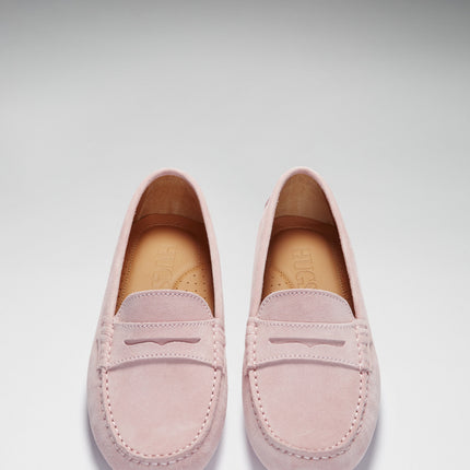 Women's Penny Driving Loafers, Ice Pink Suede