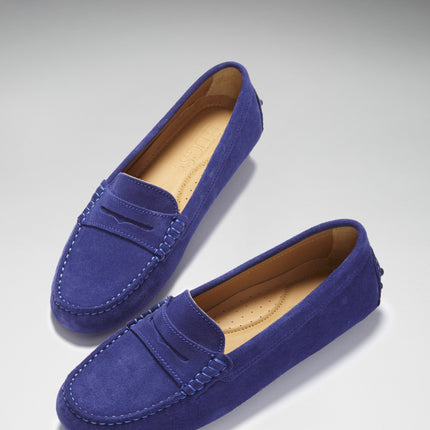 Women's Penny Driving Loafers, Ink Blue Suede