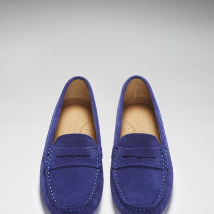 Women's Penny Driving Loafers, Ink Blue Suede