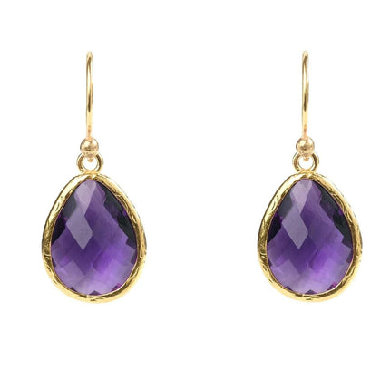 Petite Drop Earrings Amethyst Hydro Gold