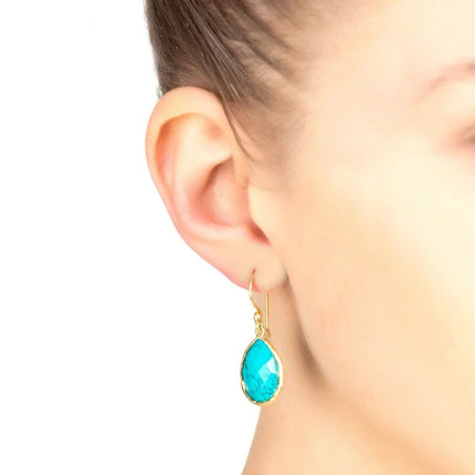 Petite Drop Earrings Arizona Turquoise Gold