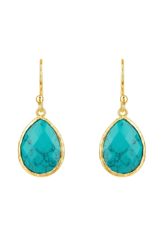 Petite Drop Earrings Arizona Turquoise Gold