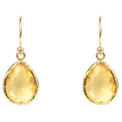 Petite Drop Earrings Citrine Hydro Gold