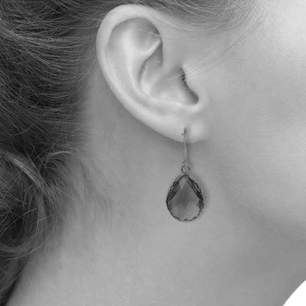 Petite Drop Earrings Smokey Quartz Rosegold