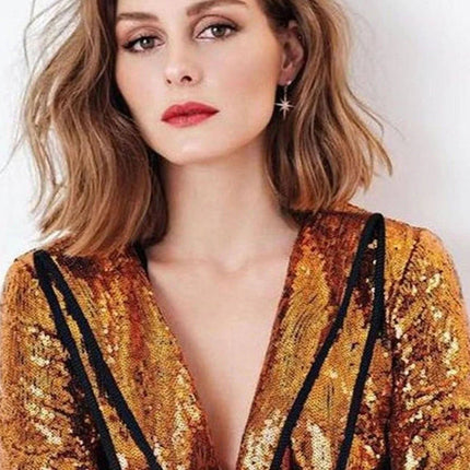 Petite Star Burst Drop Earrings Gold
