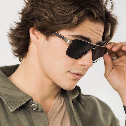 Pierce - Metal & Wood Sunglasses