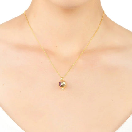Pomegranate Charm Necklace Gold