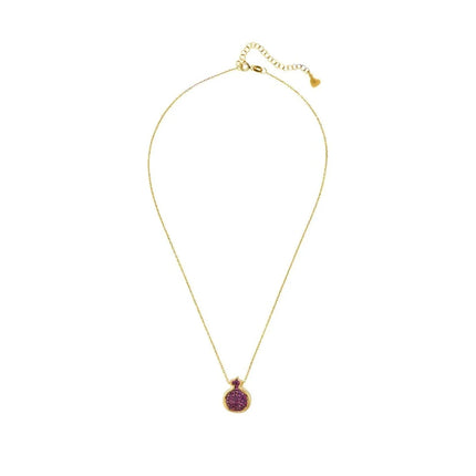 Pomegranate Ruby Pink Pendant Necklace Gold
