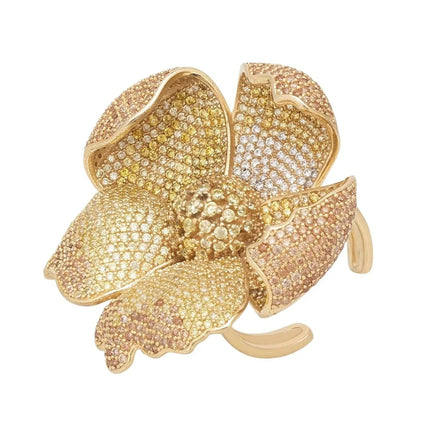Poppy Flower Lemon Ring Gold