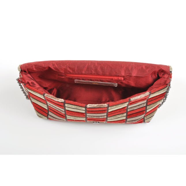 Block Red Envelope Clutch