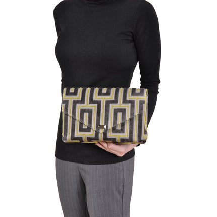 Maze Grey Envelope Clutch