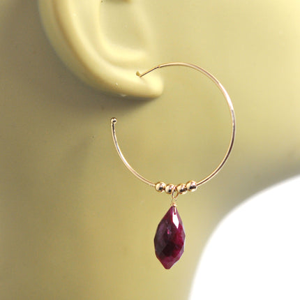 Ruby Hoop Earrings