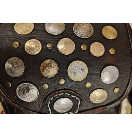 Leather Backpack Coins