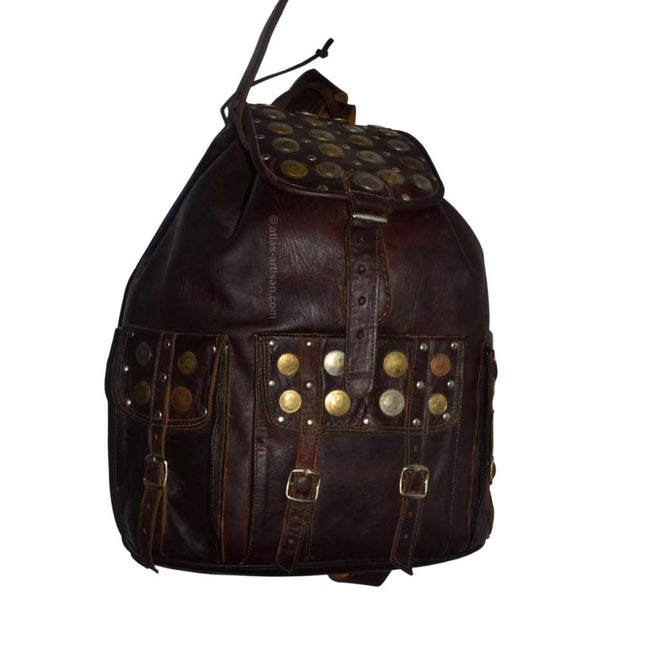 Leather Backpack Coins