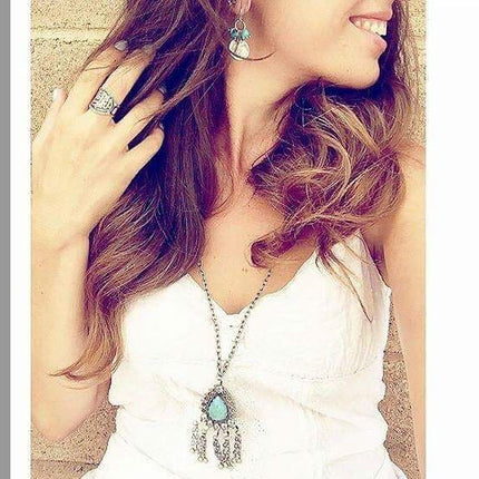 Silver Drop Necklace LG