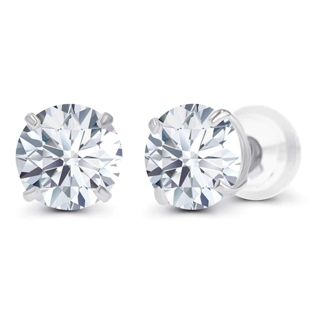 3.00 CTW AGI Certified Lab-Grown Diamond Stud Earrings in 14K Gold – E/Vs