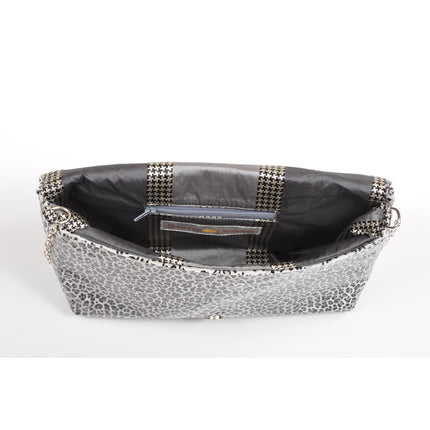 Leopard Silver Envelope Clutch
