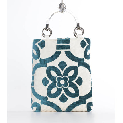Stencil Teal Small Tote