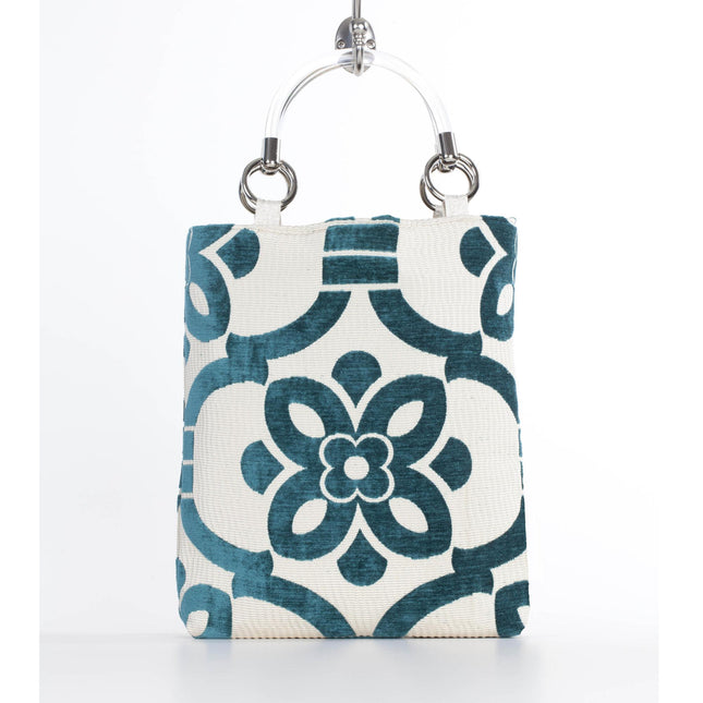 Stencil Teal Small Tote