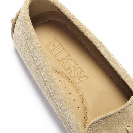 Women's Tasselled Driving Loafers, Taupe Suede