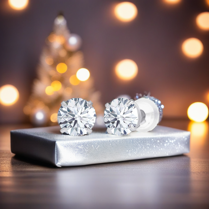 2.00 CTW AGI Certified Lab-Grown Diamond Stud Earrings  | G/vs | USA Handcrafted Fine Jewelry
