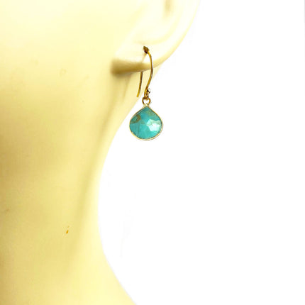 Turquoise Bezel Drop Earrings