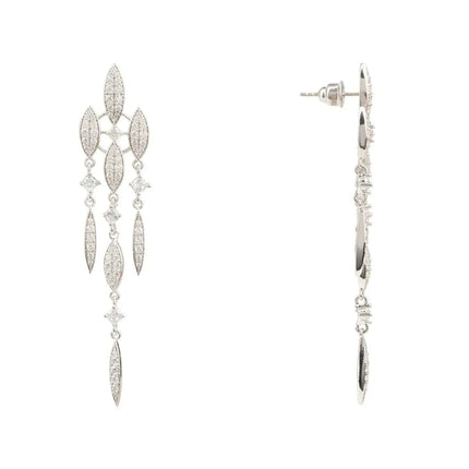 Valencia Statement Drop Earring White Cz Silver