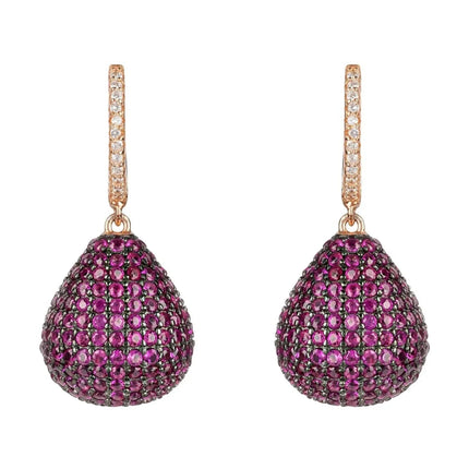 Valerie Pear Drop Gemstone Earring Rosegold Ruby
