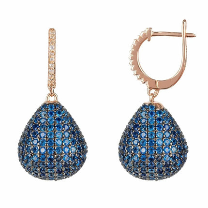 Valerie Pear Drop Gemstone Earring Rosegold Sapphire Blue