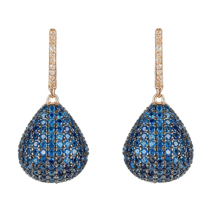 Valerie Pear Drop Gemstone Earring Rosegold Sapphire Blue