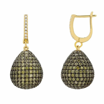 Valerie Pear Drop Gemstone Earrings Gold Peridot