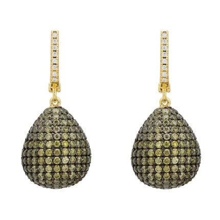 Valerie Pear Drop Gemstone Earrings Gold Peridot