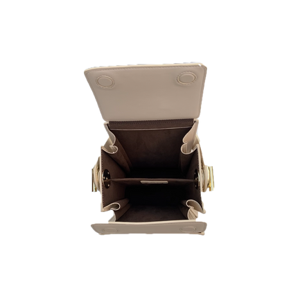Cream Leather Bucket Bag Off White Unique Leather Crossbody Purse Women's Handbag