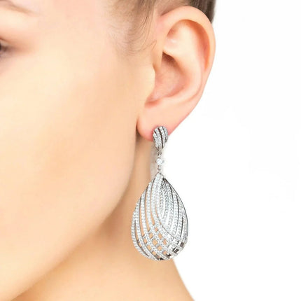 Vortex Teardrop Earring Silver