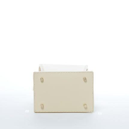 Cream Leather Bucket Bag Off White Unique Leather Crossbody Purse Women's Handbag