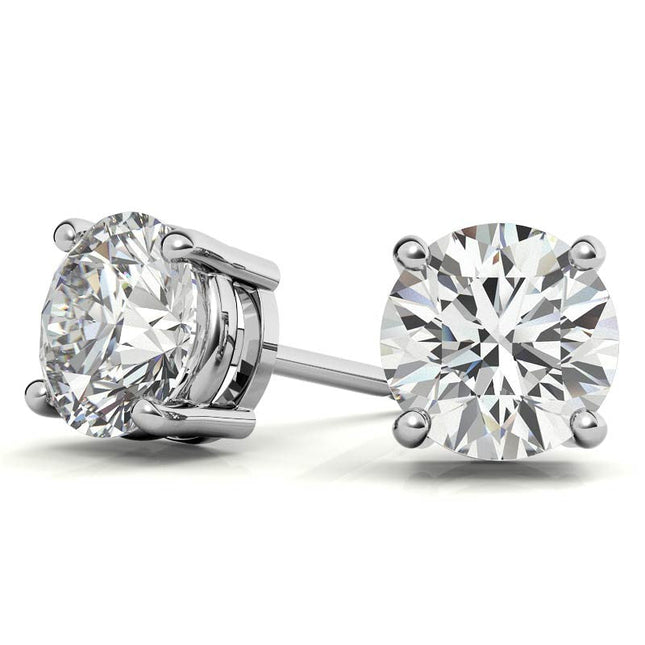 5.00 CTW AGI Certified Lab Grown Round Diamond Stud Earrings – G/vs in 14K White or Yellow Gold