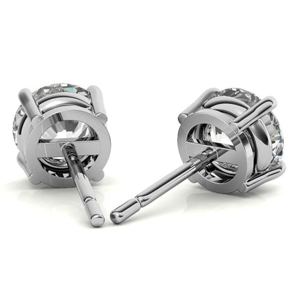 2.00 CTW AGI Certified Lab Grown Diamond (G-Vs) Stud Earrings in 14K White or Yellow Gold
