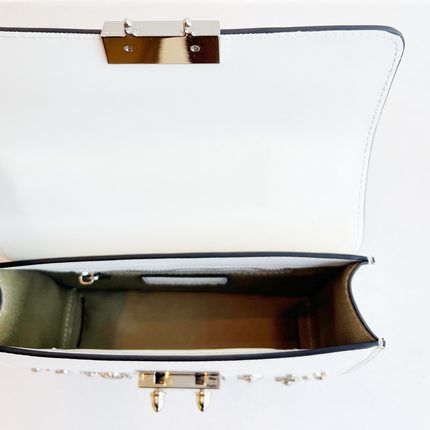 White Purse Small Leather Crossbody Bag