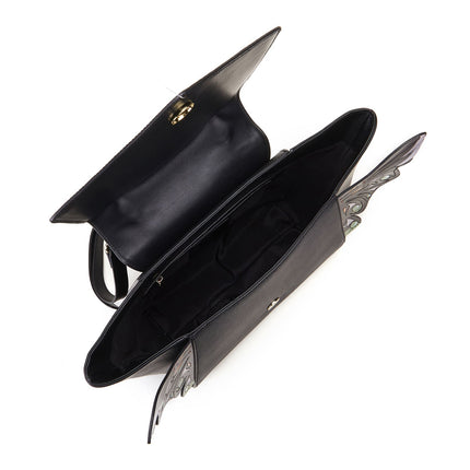Wings Black Satchel