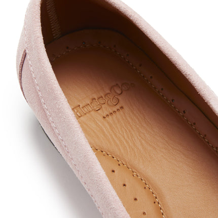 Women's Penny Loafers Leather Sole, Ice Pink Suede