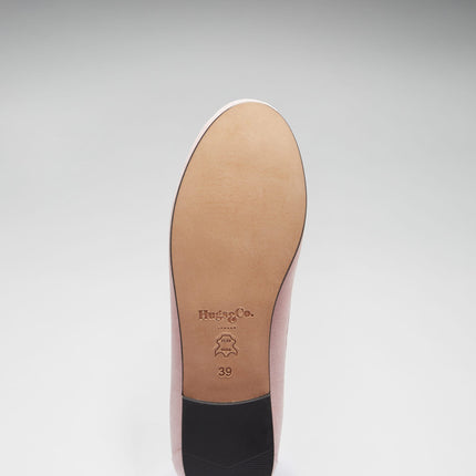 Women's Penny Loafers Leather Sole, Ice Pink Suede
