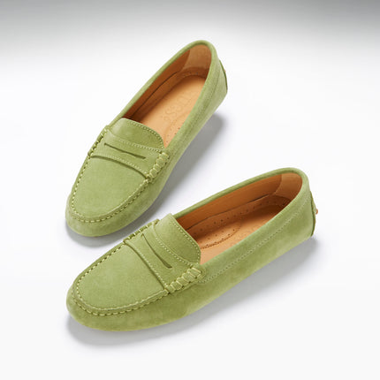 Women's Penny Driving Loafers, Olive Green