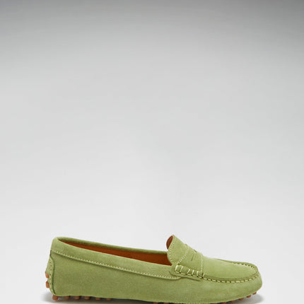 Women's Penny Driving Loafers, Olive Green