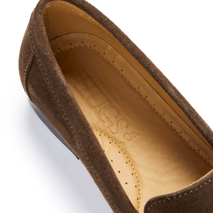 Women's Penny Loafers Leather Sole, Brown Suede