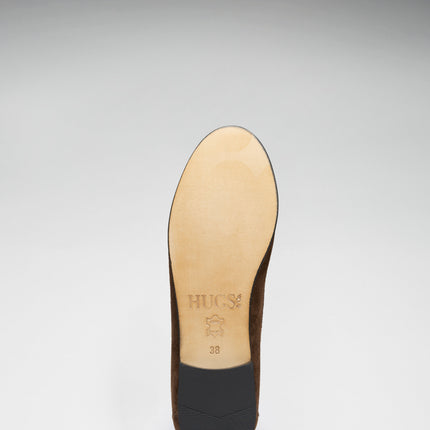 Women's Penny Loafers Leather Sole, Brown Suede