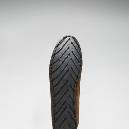 Women's Tyre Sole Penny Loafers, Brown Suede