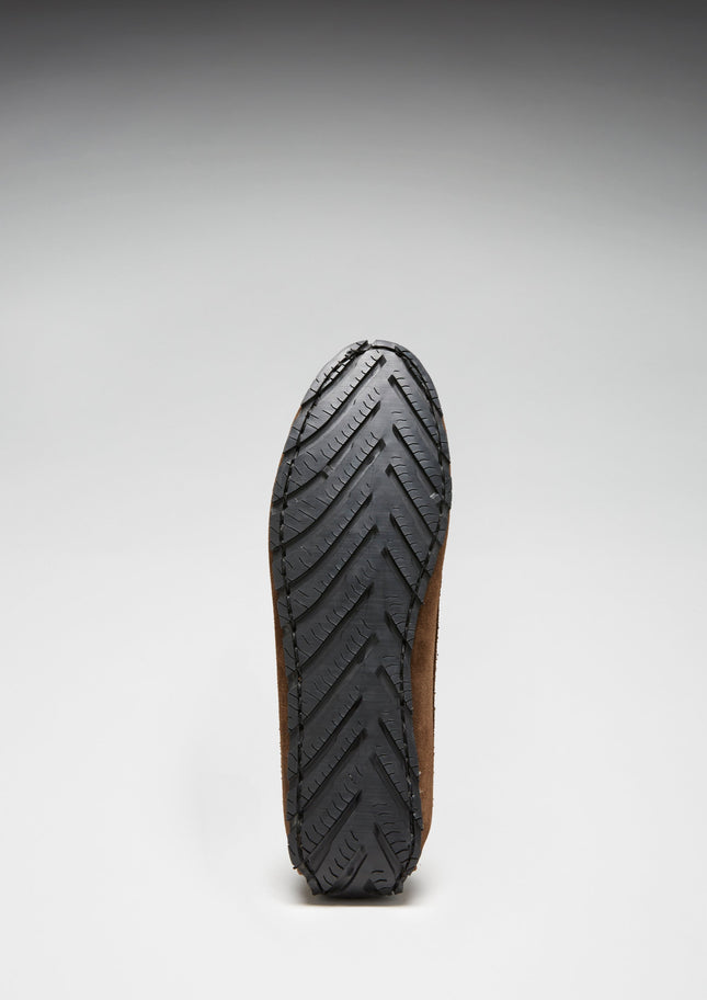 Women's Tyre Sole Penny Loafers, Brown Suede
