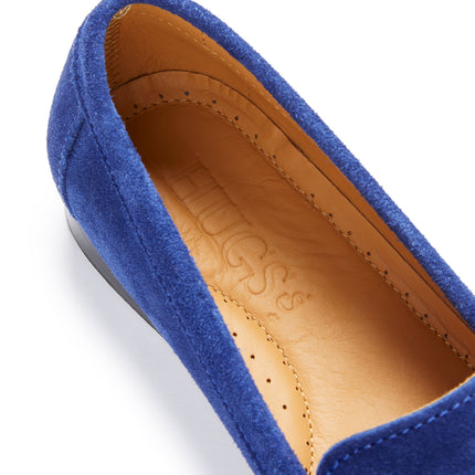 Women's Penny Loafers Leather Sole, Ink Blue Suede