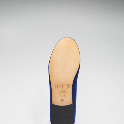 Women's Penny Loafers Leather Sole, Ink Blue Suede